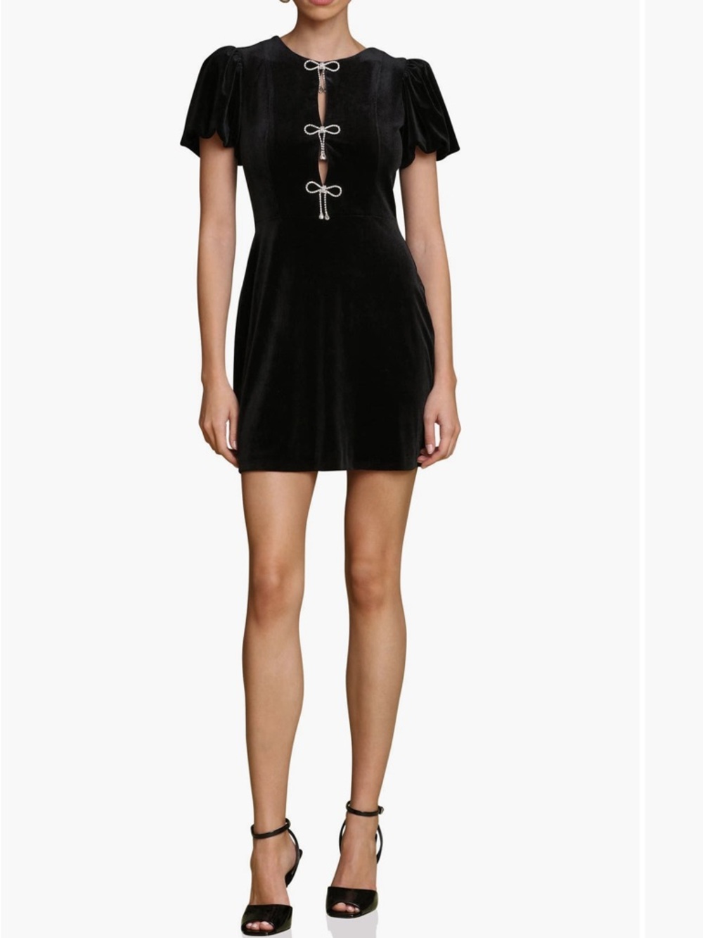 Avec Les Filles Black Velvet Mini dress